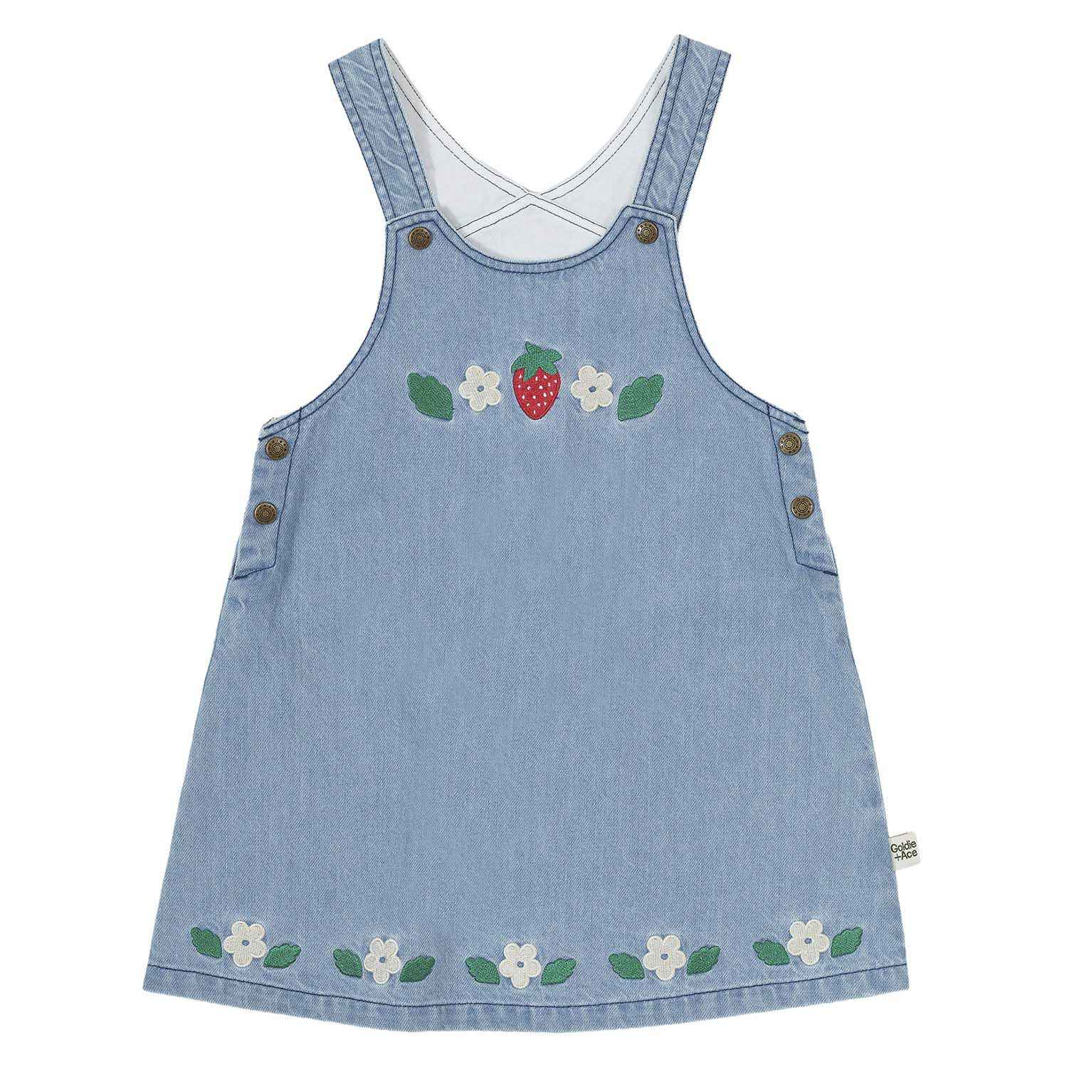 Goldie + Ace Wild Strawberry Pinafore Dress 3-5Y